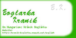 boglarka kranik business card